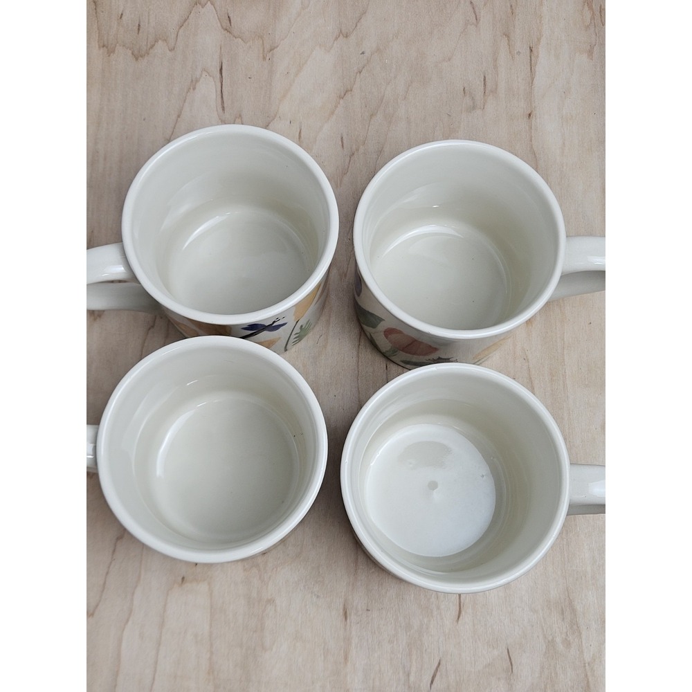 Starbucks Barista Hartstone Hand Painted Floral Mug Set of 4 USA Coffee Cups - Picture 2 of 9